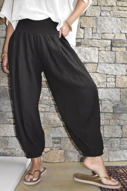 Annie Cushion Cotton Cuff Barrel Pant Chocolate